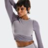 Women Studio Knit Long-T Crop